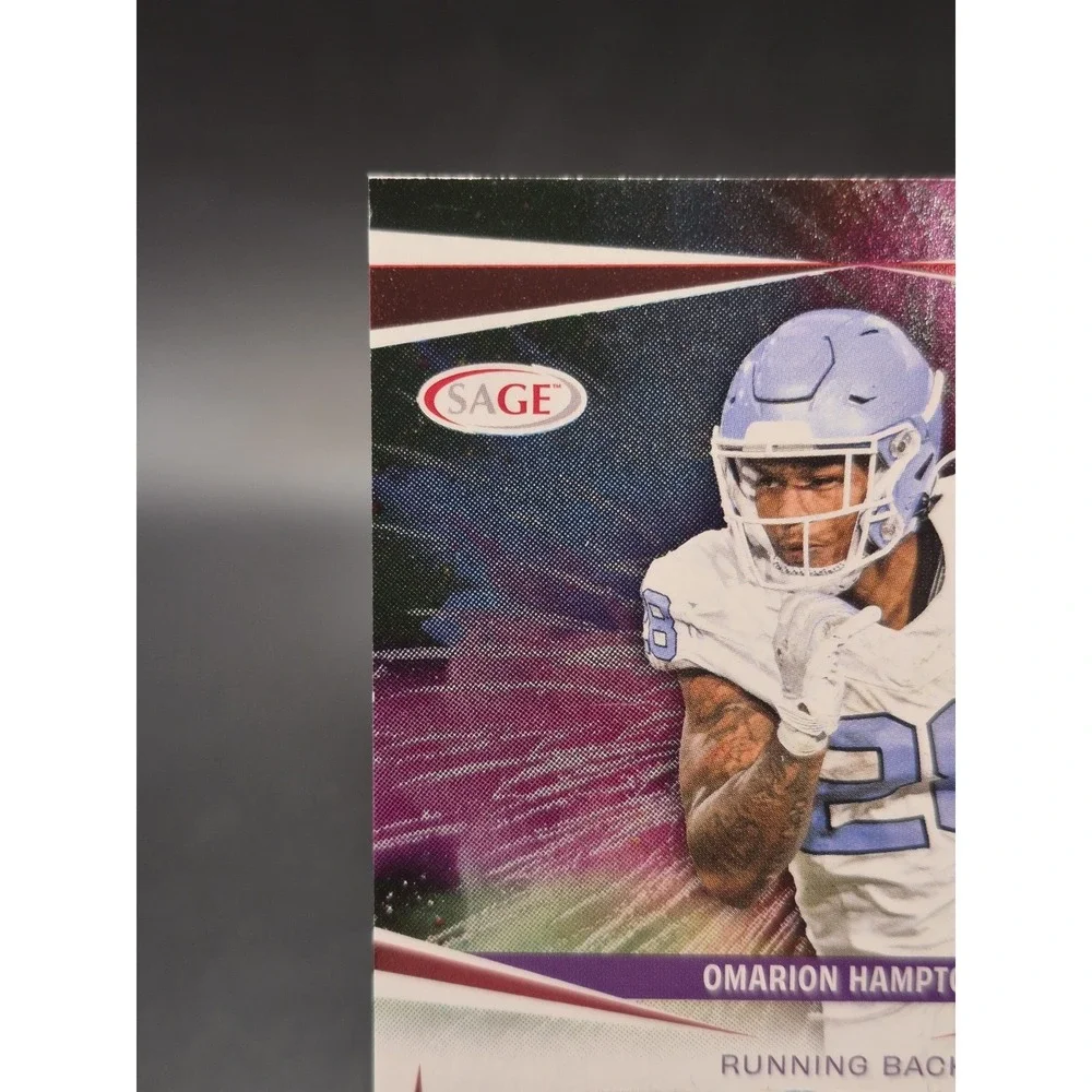 2025 Sage HIT Omarion Hampton A-OH Aspire Rookie Autograph Red Foil RC AU